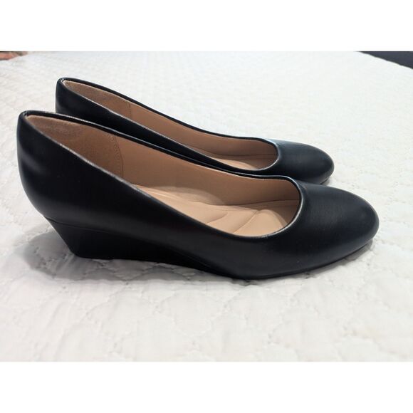 ✨ mysoft Comfort Wedge Pumps – Black Closed Toe Dress Shoes – Size 7 – NEW - Picture 4 of 10